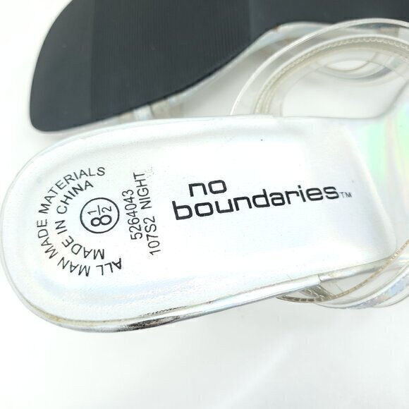 VTG Y2K Clear/Holographic Silver Lucite Slip-On Sandals No Boundaries 8.5 - Picture 11 of 12